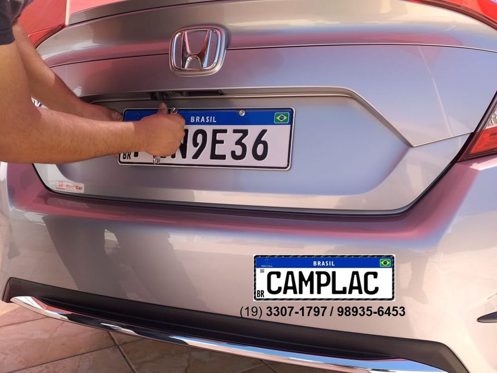 Instalação de placa em Honda Civic