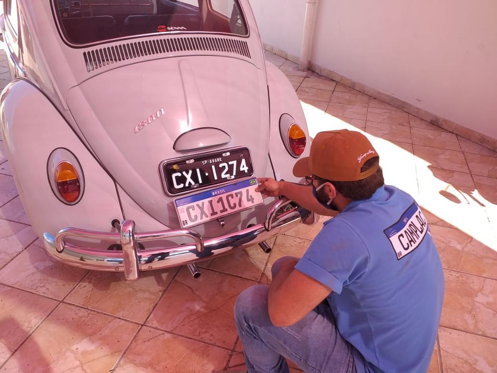 Emplacamento em Fusca (Volkswagen) clássico